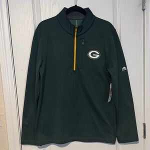 Majestic Green and Yellow Quarter-Zip Pullover